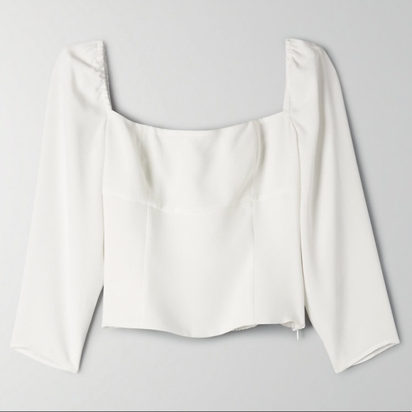 NWT Aritzia - Wilfred Cabo Blouse Top Shirt in Rustwood XXS - Picture 4 of 14